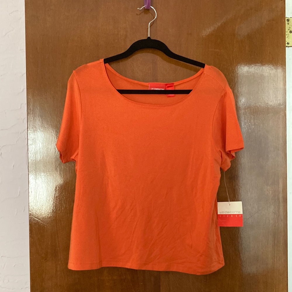 NWT Liz Claiborne Orange Tee, size XL